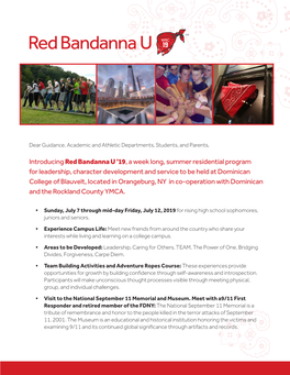 Introducing Red Bandanna U '19, a Week Long, Summer Residential