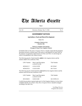 The Alberta Gazette