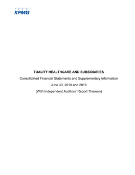 Tuality Healthcare and Subsidiaries