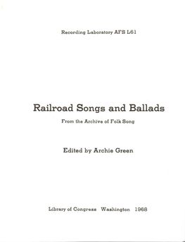 Railroad Songs and Ballads