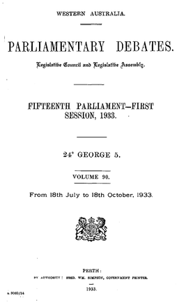 Hansard Index 1933