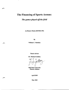 The Financing of Sports Arenas