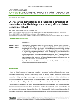 SUSTAINABLE Building Technology and Urban Development Energy