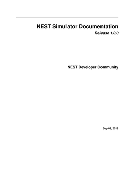 NEST Simulator Documentation Release 1.0.0