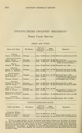 23Rd Illinois Infantry Soldier Roster