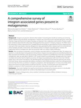 A Comprehensive Survey of Integron-Associated Genes Present