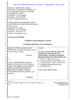 Stutzman, Et Al V Lance Armstrong, Et