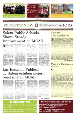 Salem Public Schools Shows Steady Improvement on MCAS