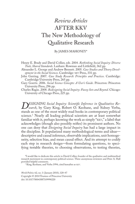 After KKV: the New Methodology of Qualitative Research