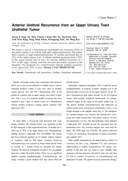 Anterior Urethral Recurrence from an Upper Urinary Tract Urothelial Tumor