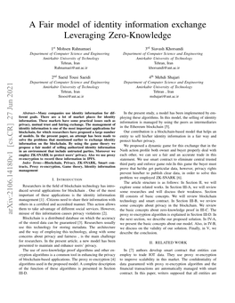 A Fair Model of Identity Information Exchange Leveraging Zero-Knowledge
