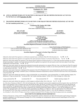 Viacom, Inc. 2016 FORM 10-K