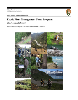 Exotic Plant Management Team Program 2013 Annual Report