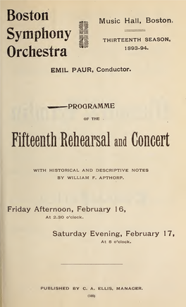Boston Symphony Orchestra Concert Programs, Season 13, 1893-1894, Subscription