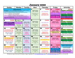 January 2020 Calendar