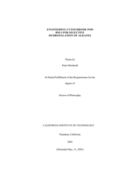 Laboratory Evolution of Cytochrome P450BM-3 Monooxygenase for Organic Cosolvents