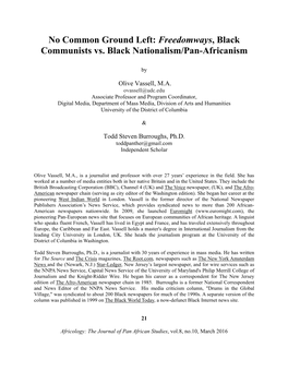 Freedomways, Black Communists Vs. Black Nationalism/Pan-Africanism