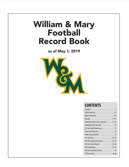 William & Mary Football Record Book