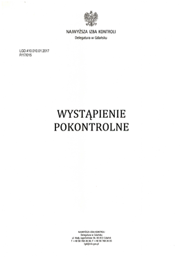 Wystąpienie Pokontrolne