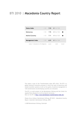 North Macedonia Country Report BTI 2010