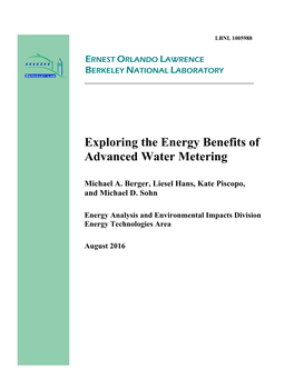 Exploring the Energy Benefits of Advanced Water Metering