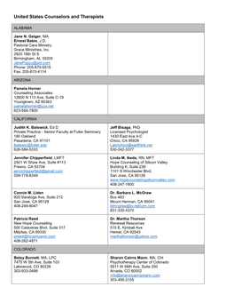 United States Counselors and Therapists