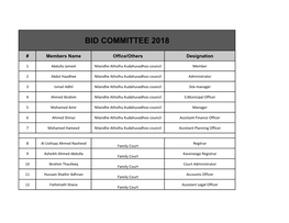 Bid Committee 2018