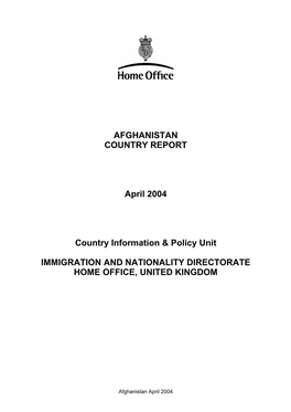 Afghanistan Assessment