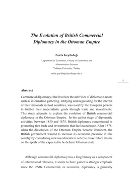 The Evolution of British Commercial Diplomacy in the Ottoman Empire