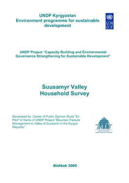 Suusamyr Valley Household Survey