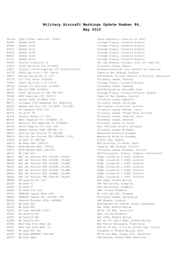 Military Aircraft Markings Update Number 84, May 2012