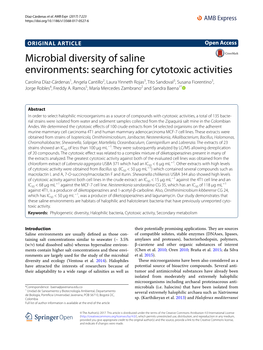 Microbial Diversity of Saline Environments