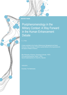 Postphenomenology in the Military Context: a Way Forward in the Human Enhancement Debate