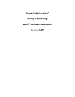 American Century Investments® Quarterly Portfolio Holdings Avantis