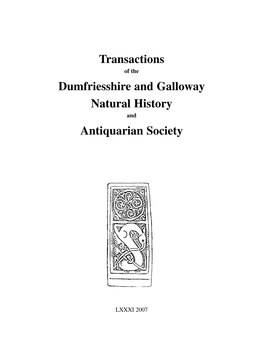 Dumfriesshire and Galloway Natural History and Antiquarian Society