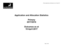 1022598 Appendix 5 HCC Primary School Allocations 2017-18