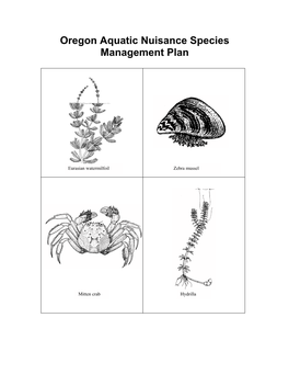 Oregon Aquatic Nuisance Species Management Plan