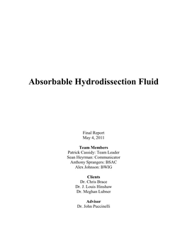 Absorbable Hydrodissection Fluid