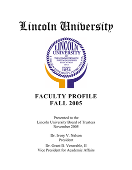 Profile of Lincoln University Faculty