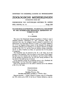 Zoologische Mededelingen