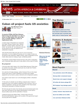 Cuban Oil Project Fuels US Anxieties