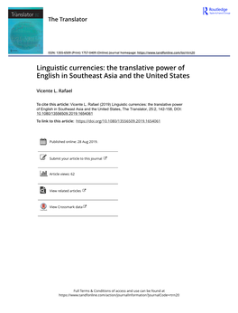 Linguistic Currencies: the Translative Power of English in Southeast Asia and the United States