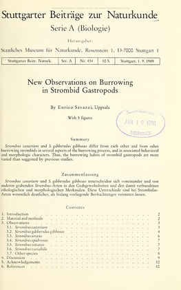 Stuttgarter Beiträge Zur Naturkunde