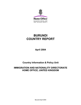 Burundi Country Report