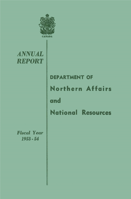 Northern Affairs and National Resources