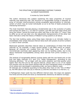 THE STRUCTURE of RECOGNIZABLE DIATONIC TUNINGS by EASLEY BLACKWOOD