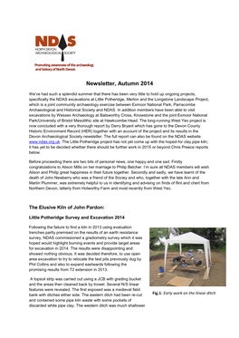 Newsletter, Autumn 2014