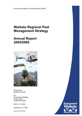 Waikato Regional Pest Management Strategy Annual Report 2004/2005