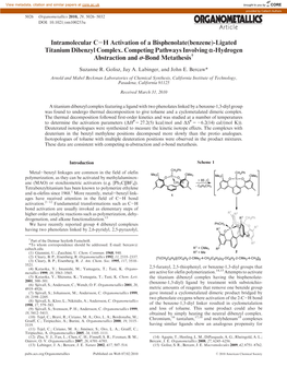 Intramolecular CH Activation of a Bisphenolate(Benzene)