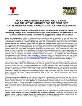 Latin American Music Awards” Live Oct